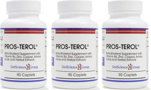 UniScience Group, Inc. Pros-TEROL (3 Bottle kit), Prostate Relief with 900 mg Plant Sterols with Pumpkin Seed, Stinging Nettle Root, Ginger Root, Lic