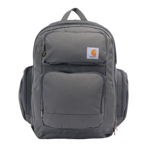Carhartt 35L Triple-Compartment Backpack, Durable Pack with Laptop Sleeve and Duravax Abrasion Resistant Base, Grey
