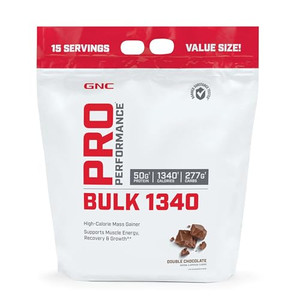 GNC Pro Performance Bulk 1340 Mass Gainer Protein Powder, 50g, 1340 Calories, Gluten Free, Banned Substance Tested, Supports Muscle Energy, Recovery