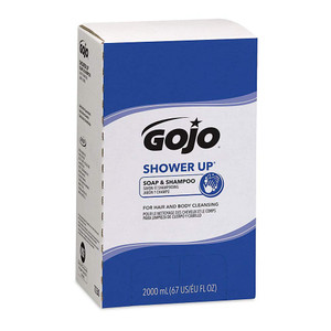 GOJO SHOWER UP Soap & Shampoo Clean Fragrance, 2000 mL Soap/Shampoo Refill PRO TDX Push-Style Dispenser (Pack of 4) - 7230-04