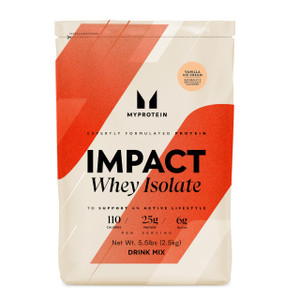 Myprotein Impact Whey Protein Isolate, 5.5 Lbs (81 Servings) Vanilla, 25g Protein, 3.5g Glutamine & 4.5g BCAA Per Serving, Protein Shake for Muscle S