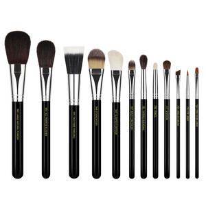 Bdellium Tools Professional Makeup Brush Maestro Series - Complete 12pc. Brush Set with Roll-Up Pouch