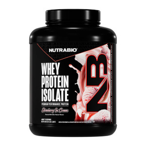 NutraBio 100% Whey Protein Isolate Powder, 25g with Complete Amino Acid Profile, Soy and Gluten Free, Low Carb and Low Calorie, Strawberry Ice Cream,