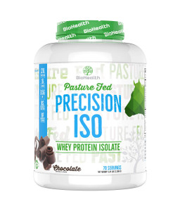 Precision ISO Chocolate (5lb) | 27g Premium Pasture Fed Whey Protein Isolate + Amino Acids | 70 Servings | Zero Sugar | GMO Free
