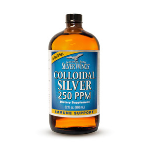Natural Path Silver Wings Colloidal Silver Liquid - Enhanced Immune Support Supplement - 250ppm (1250mcg) - 32oz