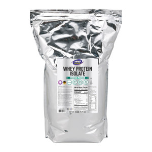 NOW Foods Sports Nutrition, Whey Protein Isolate, 25 g With BCAAs, Unflavored Powder, 10-Pound