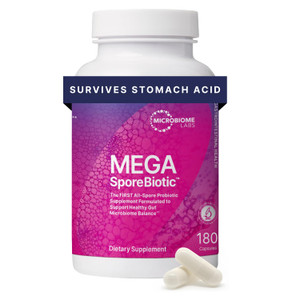 Microbiome Labs MegaSporeBiotic Probiotics for Women & Men - Spore-Based Probiotic for Gut Health & Digestive Support - Shelf-Stable, Travel-Friendly