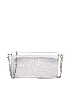 Marc Jacobs Womens The Metallic Leather Chain Mini Bag Silver Onesize
