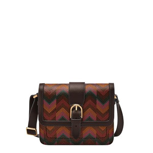 Fossil Women's Zoey Coated Canvas Large Flap Crossbody Purse Handbag, Harlow Multi Print (Model: ZB11089998)