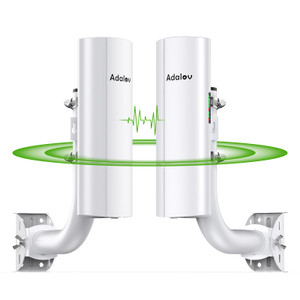 AdaLov CPE366 Gigabit Wireless Bridge with Mounts, 5.8G Point to Point WiFi Bridges, Outdoor 3KM Network Extension, Network Sharing for Barn, Garage,
