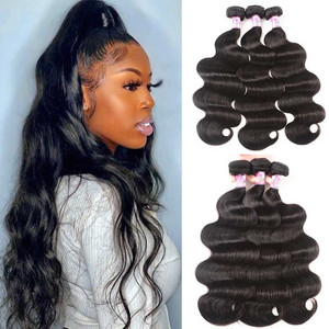 Beauty Forever Indian Body Wave Hair 3 Bundles Hair Extensions 100% Unprocessed Human Virgin Hair Weaves Natural Color 95-100g/pc (20 22 24)