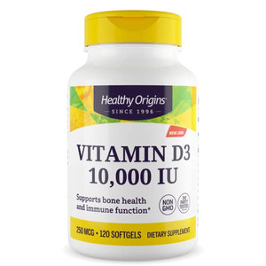 Healthy Origins Vitamin D3 10, 000 Lulanolin Gels, 120 Count