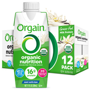 Orgain Organic Nutritional Shake, Vanilla Bean - Meal Replacement, 16g Protein, 20 Vitamins & Minerals, Gluten Free, Soy Free, Kosher, Non-GMO, 11 Ou