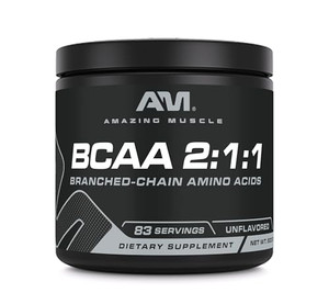 Amazing Muscle BCAA Amino Supplement | 2:1:1 Branched Chain Amino Acid Ratio | Unflavored | Net Weight 500 Grams (1.1 Lb) | Non-GMO | Gluten-Free | M