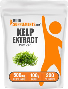 BulkSupplements.com Kelp Extract Powder - Kelp Supplement, Brown Seaweed Extract, Seaweed Powder - Gluten Free, 500mg per Serving, 1kg (2.2 lbs) (Pac