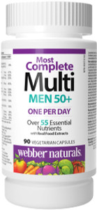 Webber Naturals Men's 50+ Most Complete Multi, 90 Vegetarian Capsules