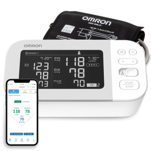 OMRON Platinum Blood Pressure Monitor, Upper Arm Cuff, Digital Bluetooth Blood Pressure Machine, Stores Up To 200 Readings for Two Users (100 reading