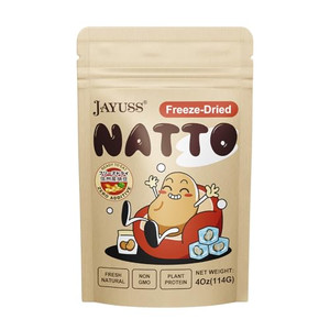 JAYUSS Japanese Natto Freeze Dried Natto Beans 4 Oz, Non-GMO Fermented Soybean, 0 Additives, Simply Rehydrate for Fresh Natto or Ready to Eat Snack,