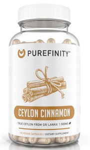 PUREFINITY Ceylon Cinnamon Capsules  True Antioxidant Supplement from Sri Lanka Bark, Powerful Alternative to Pills or Tablets  1500 mg, Vegan, Non