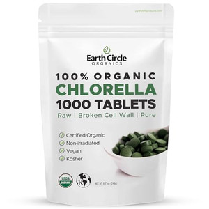 Organic Chlorella Tablets 1000 Count | High Potency Chlorophyll Supplement | Pure Chlorella Pyrenoidosa | Broken Cell Wall for Maximum Absorption | V