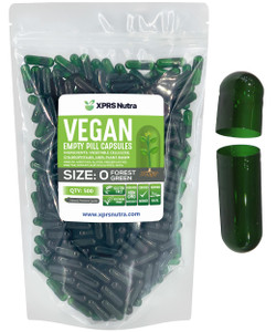 XPRS Nutra Size 0 Empty Capsules - 500 Count Empty Vegan Capsules - Vegetarian Pills - DIY Vegetable Capsule Filling - Veggie Pill Caps for Do-It-You