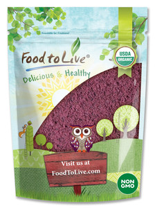 Food to Live Organic Black Elderberry Juice Powder, 1 Pound Non-GMO, Made from Raw Dried Berries, Unsulfured, Vegan, Bulk, Great for Baking, Smoothie