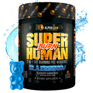 ALPHA LION Superhuman Burn, 2 in 1 Metabolism Booster Pre Workout and Men's Thermogenic Fat Burner, Sour Gummy Bear (Hulk Juice), Package Varies