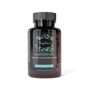 Saphira Hydrating Hair Support Supplement for Dry Damaged Hair with Copper and Calcium, 60 Capsules, 1 Month Supply