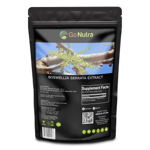 Go Nutra Boswellia Serrata Extract Powder 10:1 Strength 65% Boswellic Acid Frankincense Supplement Joint Support - 8 oz.