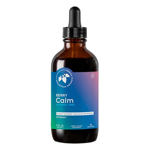 Mountain Meadow Herbs Berry Calm for Kids  Herbal Calcium Supplement for Strong Bones, Teeth, Focus & Relaxation, Great Tasting Liquid Formula, 4 oz