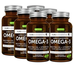 Igennus Advanced rTG Omega-3 IFOS Certified Wild Fish Oil & Vitamin D3, 1-a-Day, Fatty Acids EPA & DHA, Fast-Acting Triglyceride Form, Ultra Pure & N