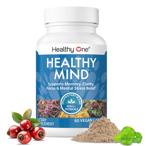 Healthy Mind - Safe for Teens - Brain Fog - Cognitive Function - Concentration - Focus - Neural Optimization - Mood - Ginkgo Biloba - Ginseng - Rhodi