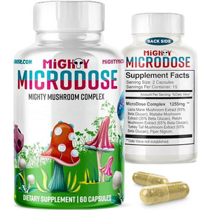 5-Mushroom Nootropic Blend - 60 Capsules, Turkey Tail, Reishi, Maitake Mushroom Extract with High Beta Glucan, & Lion Mane Mushroom Supplement Capsul