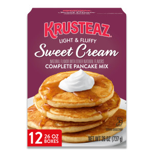 Krusteaz Sweet Cream Pancake and Waffle Mix, Light & Fluffy, 26 oz Boxes (Pack of 12)