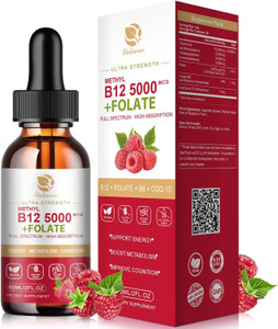 Lukaree Vitamin B12 Sublingual Drops Vegan B12 Vitamins Liquid-Full Spectrum-Methylcobalamin, Adenosyl & Hydroxy B12, for Energy, Focus, Mood & Immun