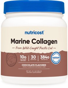 Nutricost Marine Collagen (Chocolate Flavor) 30 Servings - Collagen Supplement from Wild Caught Pacific Cod Fish