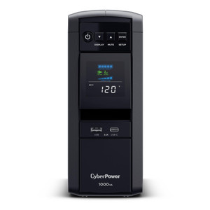 CyberPower CP1000PFCLCD PFC Sinewave UPS Battery Backup and Surge Protector, 1000VA/600W, 10 Outlets, AVR, Mini-Tower; UL Certified