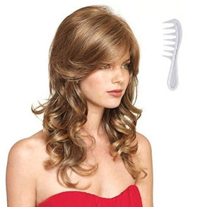 Amore BRITTANY Monofilament Wig Collection by Rene of Paris and Wig Lift Comb - Dark Chocolate - Bundle 2 Items