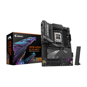 GIGABYTE X870 AORUS Elite WIFI7 AMD AM5 LGA 1718 Motherboard, ATX, DDR5, 4X M.2, PCIe 5.0, USB4, WIFI7, 2.5GbE LAN, EZ-Latch, 5-Year Warranty