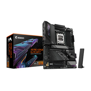 GIGABYTE X870E AORUS Elite WIFI7 AMD AM5 LGA 1718 Motherboard, ATX, DDR5, 4X M.2, PCIe 5.0, USB4, WIFI7, 2.5GbE LAN, EZ-Latch, 5-Year Warranty