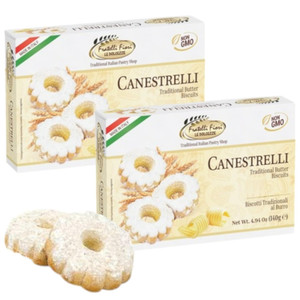 Fratelli Fiori Canestrelli Gourmet Cookies - Authentic Italian Shortcrust Pastry Biscuits Dusting with Icing Sugar - Delicious Sweet Butter Cookies I