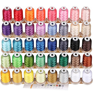 40 Spools Polyester Machine Embroidery Thread Kit 500M Colors Compatible with Brother Colors