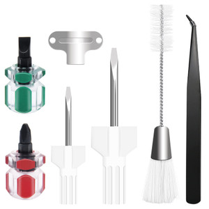 7 Piece Sewing Machine Cleaning Kit Include Tweezers Double Ended Fluff Brush Needle Board Screwdriver and 4 Short Screwdrivers, Sewing Machine Repai