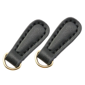 NX Garden 2pcs Genuine Leather Zipper Pulls Black Pull Strap Cord Zipper Pullers Durable Boot Jacket Bag Purse Accessories