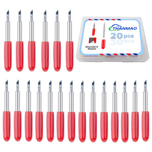 20 Pcs Replacement Blades Compatible with Explore Air 2/Air 3/Explore 4/Maker/Maker 3/Maker 4 Cutting Machines (Red 45 Degree Standard Fine Point Bla