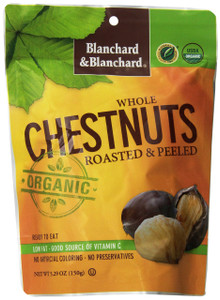 Blanchard & Blanchard Whole Organic Chestnuts Roasted & Peeled 5.29 OZ (3 Pack) Gluten Free, Keto, Low Carb