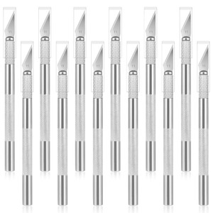 12 Pack Exacto Knife Set, Metal Craft Knives Kit, Hobby Knife Set, Blade Precision Knifes for DIY Crafts, Arts, Trimming, Cutting, Carving