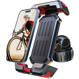 Pnitri 2025 New Upgraded Bike Phone Holder Handlebar - 1S Quick Install, Motorcycle Phone Mount, Bicycle Phone Holder fit Large Phone Case for iPhone