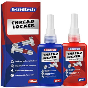 Thread Lock Blue and Red, Threadlocker Medium and High Strength, Thread Locker for Nuts, Bolts, Fasteners and Metals, Against Losening and Leakage (M