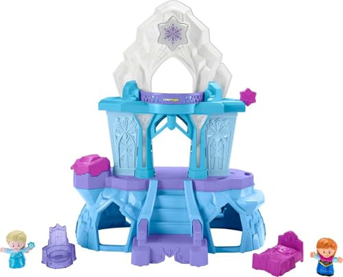 Fisher-Price Little People Toddler Toy Disney Frozen Elsas Enchanted Lights Palace Playset with Music Lights & Figures for Kids Ages 18+ Months
